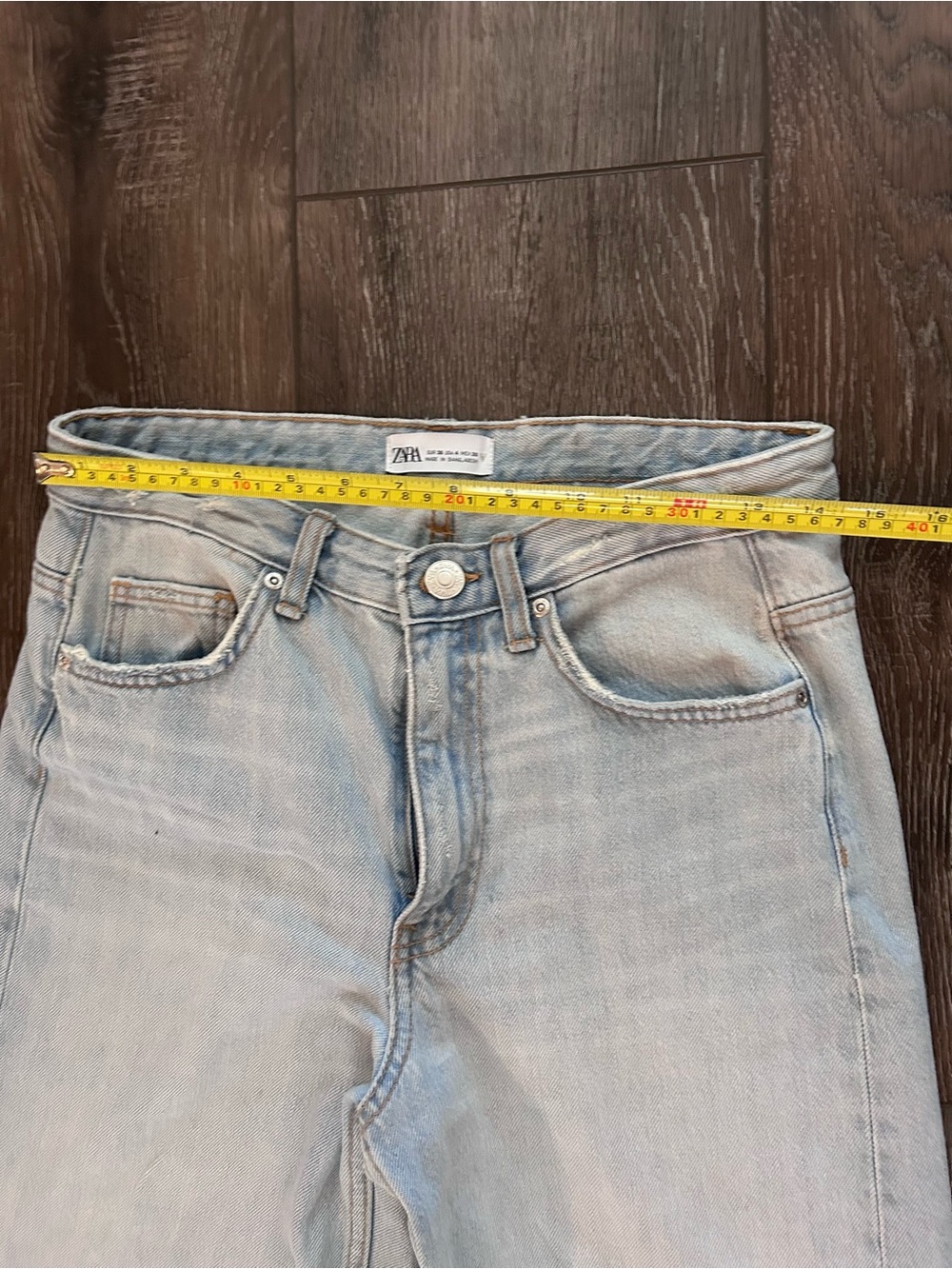 ZARA Wide Leg Baggy Light Wash Denim Jeans Size 4 - Picture 6 of 7